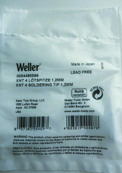 Weller XNT 4 Soldering Tip 1,2MM Leas Gree 0054485599