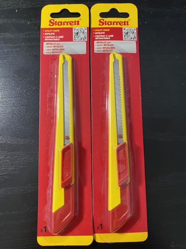 Starrett Utility Knife Small Steel Retractable Breakaway Blades 2pcs KUS050-N