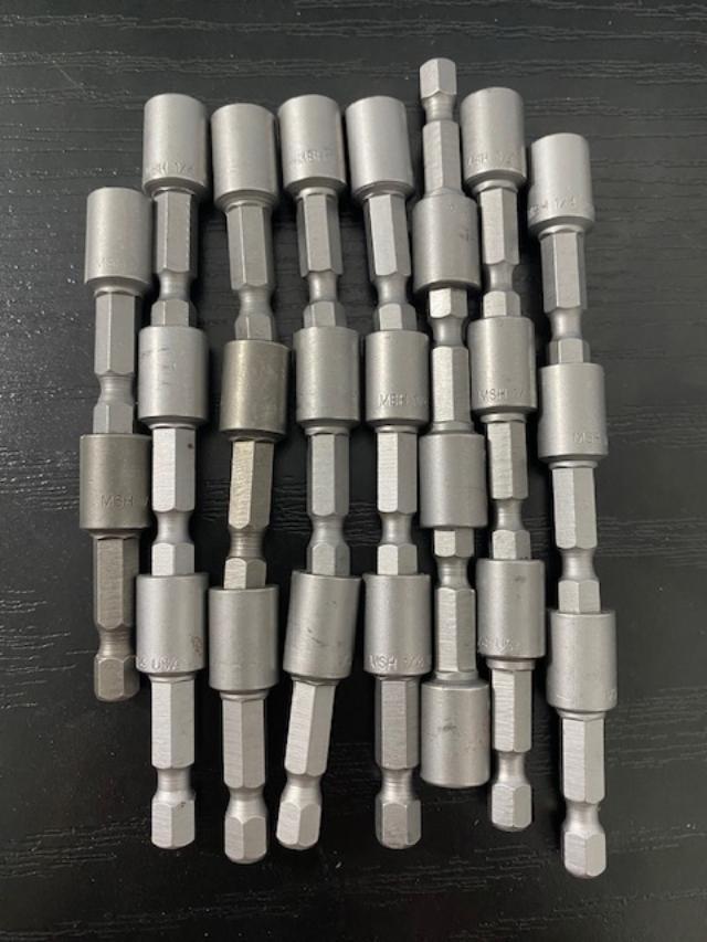 Qualtool 1/4" x 1-5/8" Magnetic Nutsetters 21pcs. USA MSH1/4