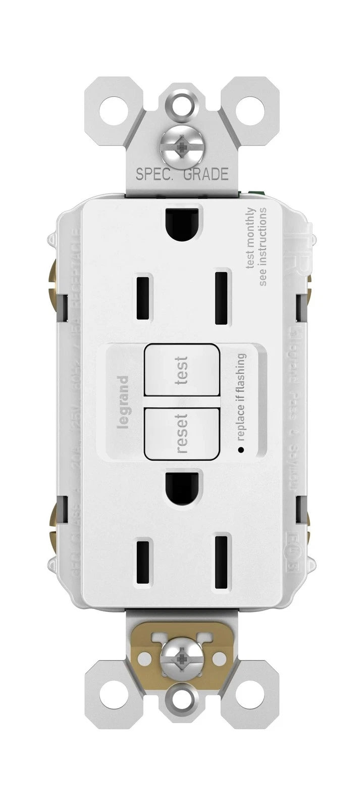 Legrand 15 Amp GFCI Self Test Tamper Resistant Outlet 1597TRWCCD12