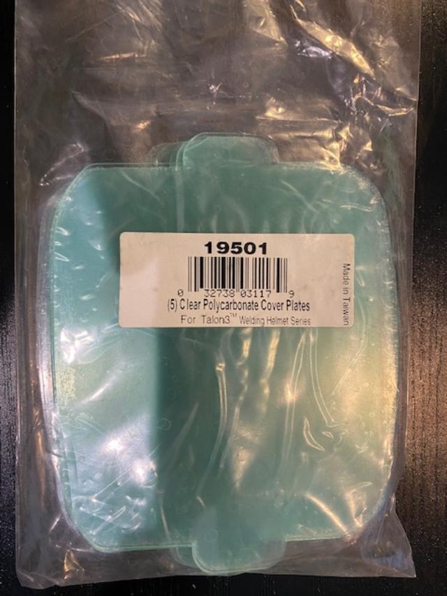 Jackson Safety Clear Polycarbonate Cover Plates For Talon 3 Welding Helmets 5pk.