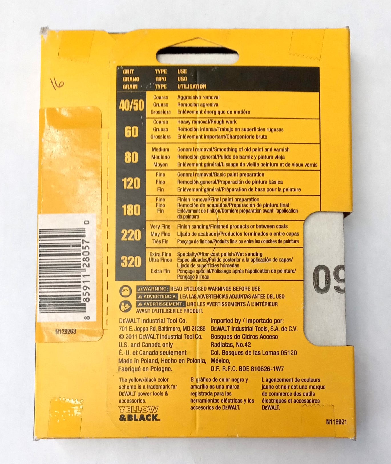 DeWalt 1/4" Sheet Sandpaper 60 Grit Coarse 25-Pack DWAS1460C