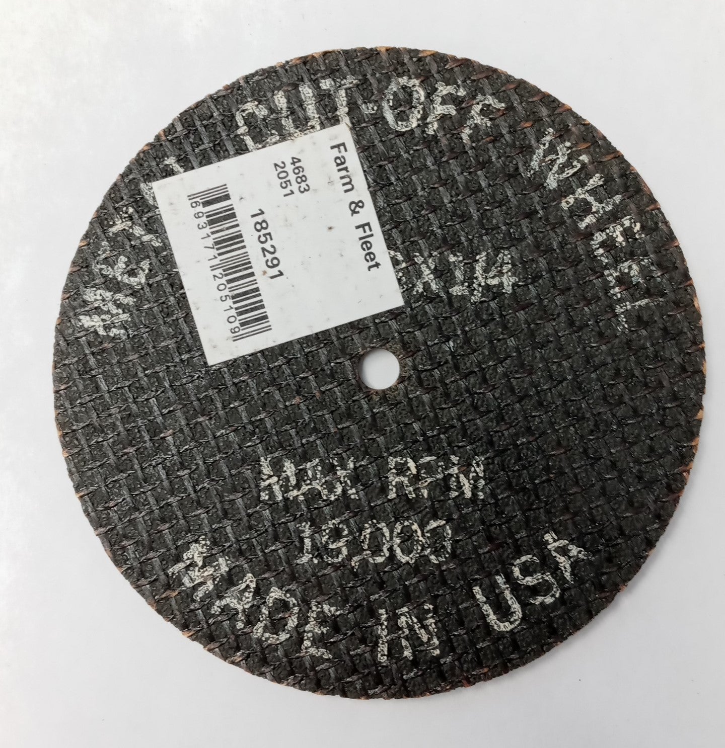 Farm & Fleet 185291 / 2051 Metal Cut Off Wheel  4 x 1/8  x 1/4 USA