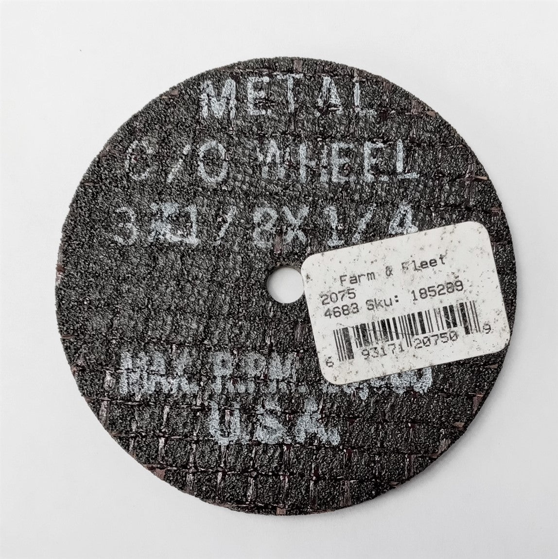 Farm & Fleet 2075/4683 Metal Cut Off Wheel  3" x1/8" x 1/4" USA