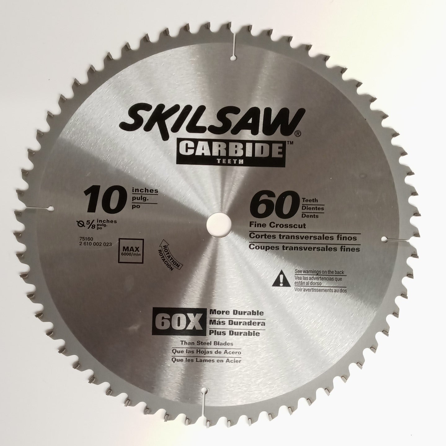 Skil 75160 10'' x 60-Tooth Carbide Fine Crosscut Circular Saw Blade