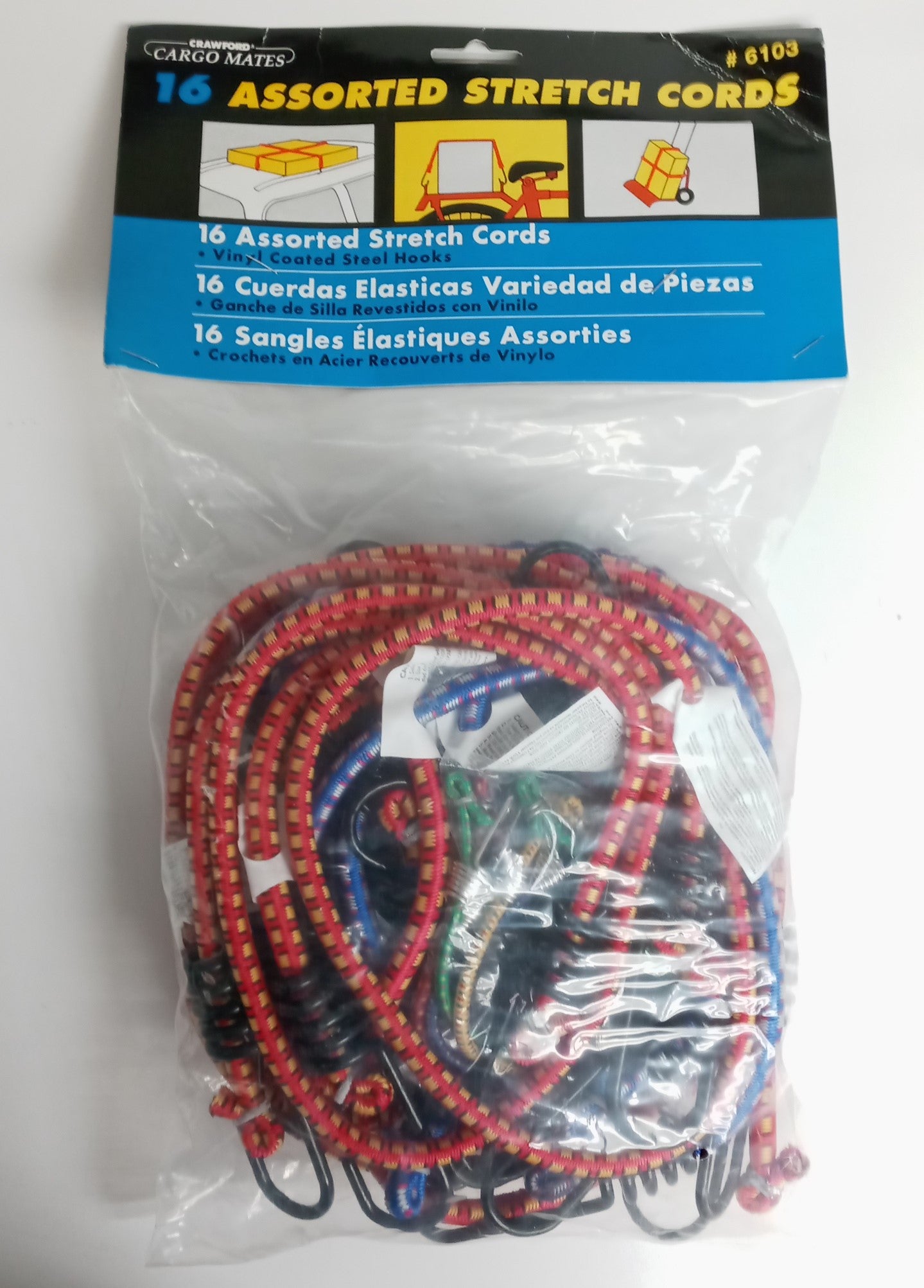 Crawford 6103 Cargo Mates 16pc Assorted Bungee Cords