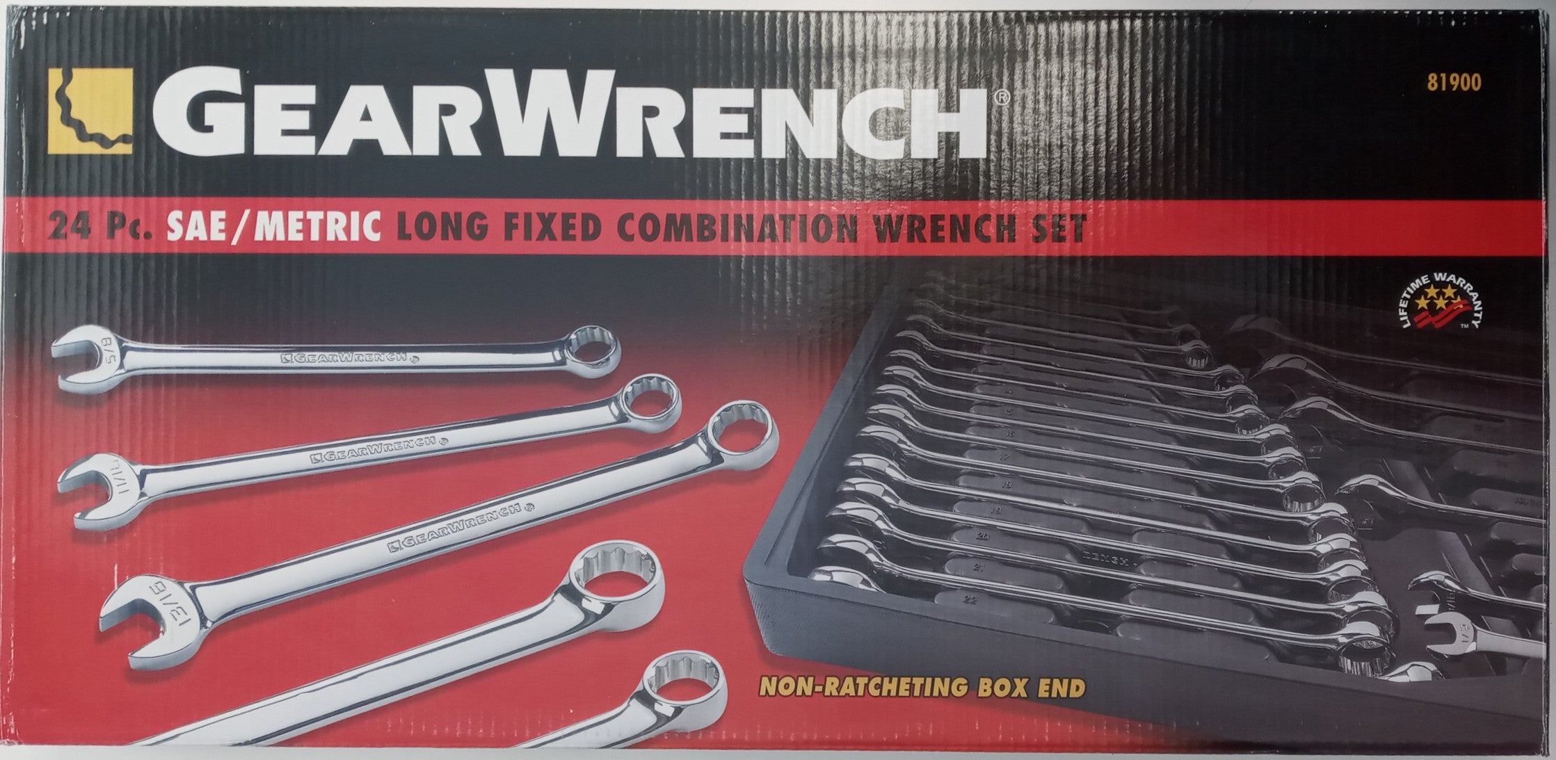 GearWrench 81900 24 Piece SAE & Metric Combination Wrench Set