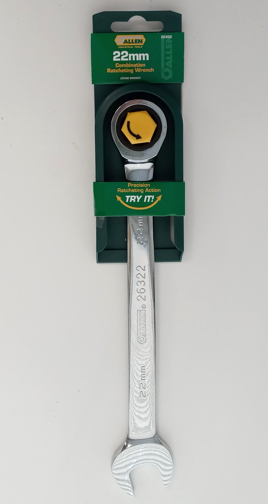 Allen 26322 22mm Ratcheting Full polish Combination