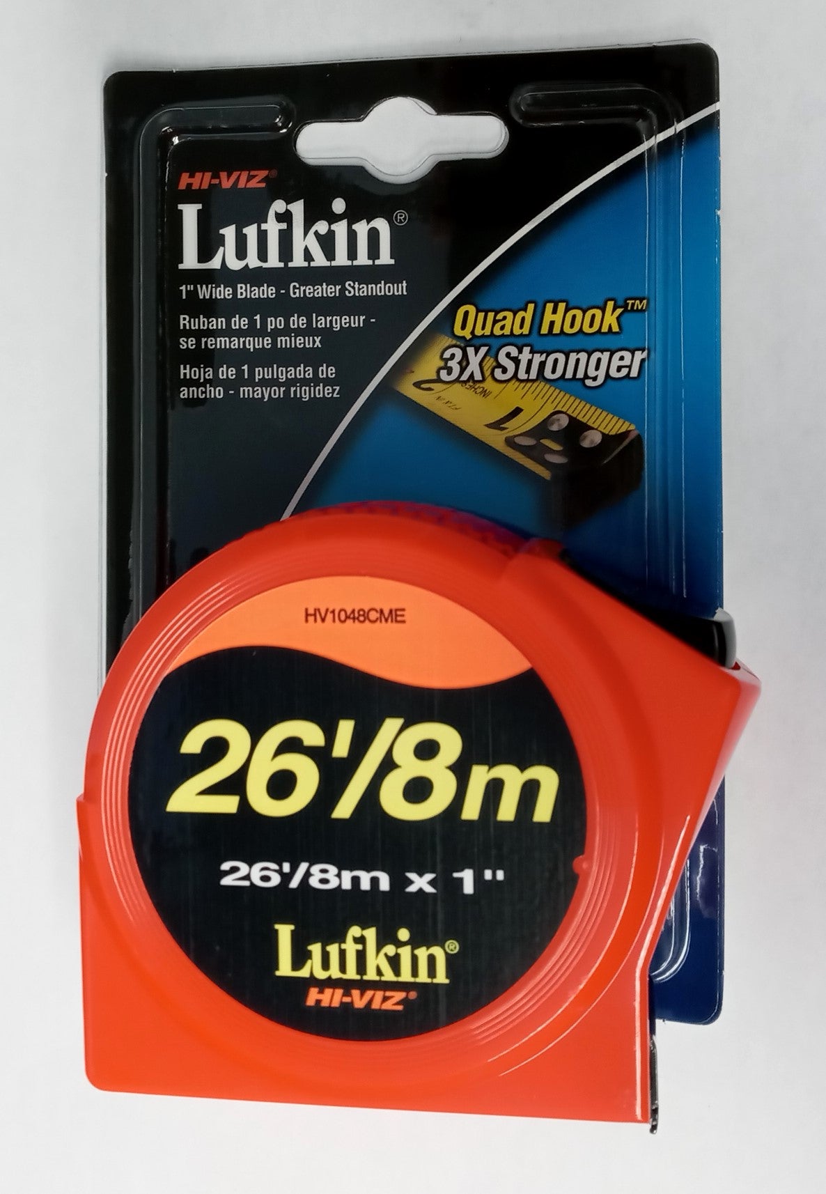 Lufkin 25mm (1") x 8m (26') Hi-Viz® Orange Series 1000 Power Tape HV1048CME