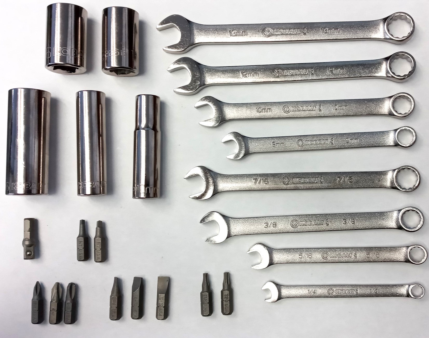 Kobalt 2308407 24pc Assorted Wrench, Socket & Bit Set USA