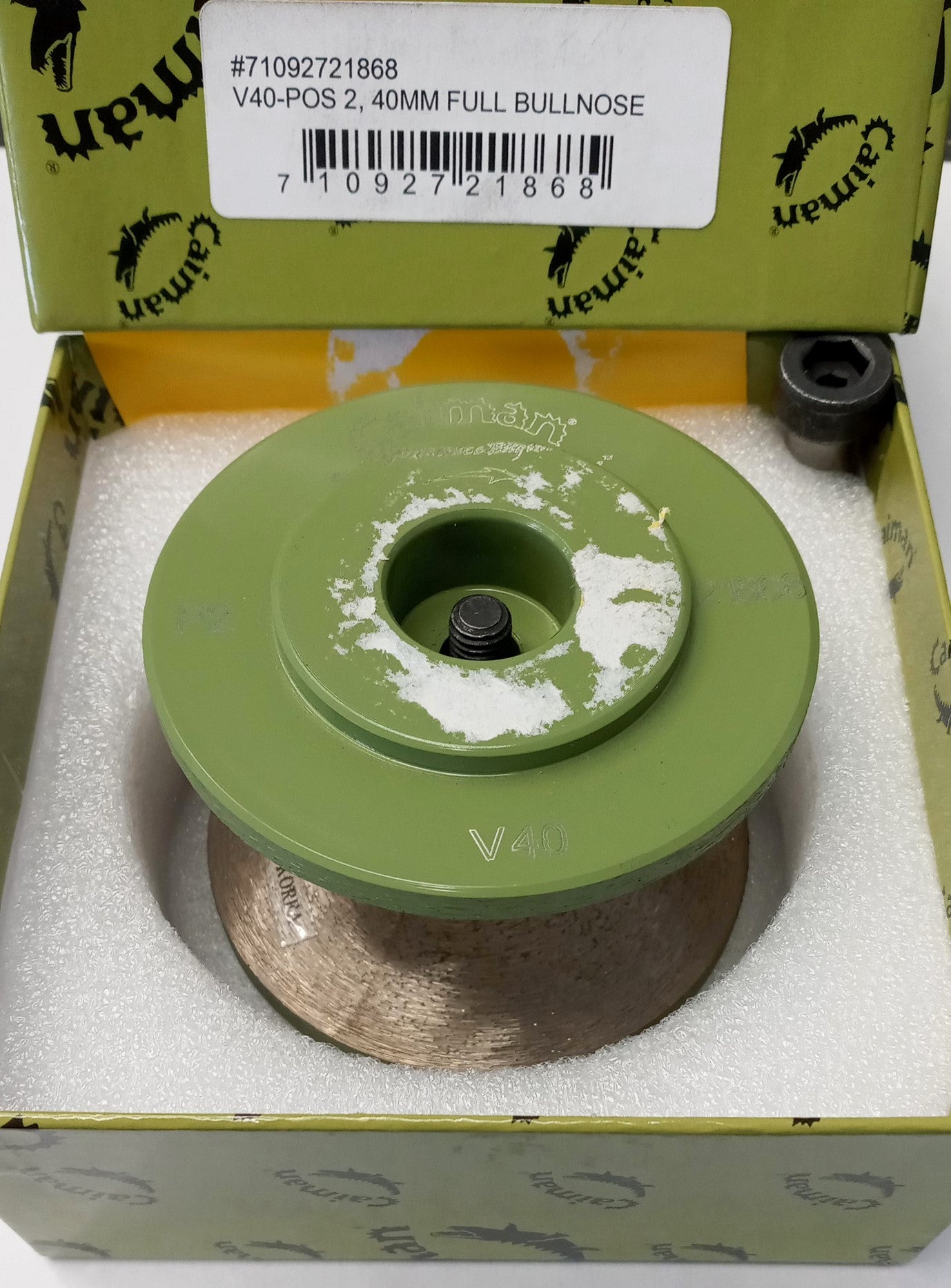 Caiman 21868 40mm Diamond Full Bullnose Profile Wheel Shape B