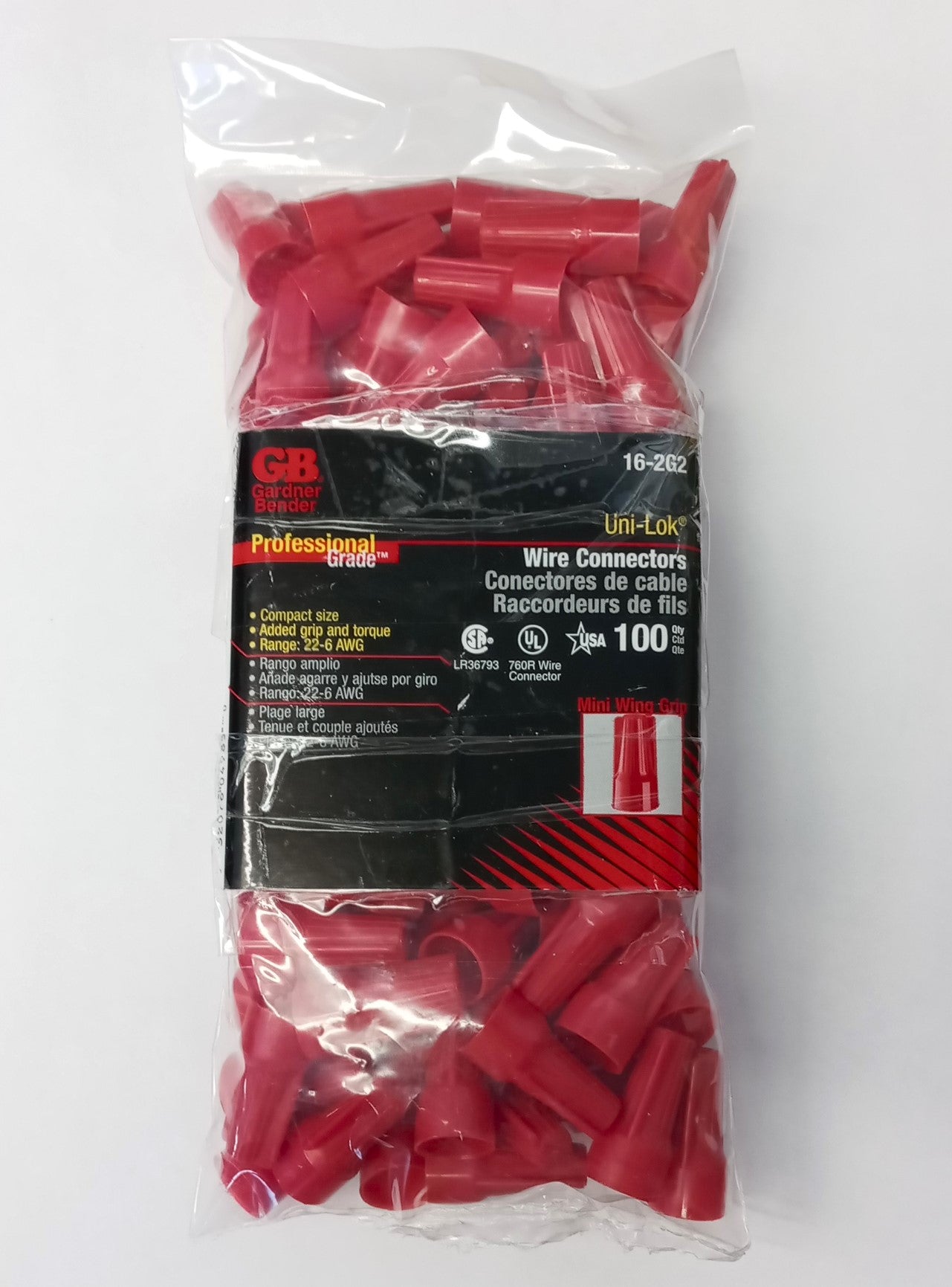 Gardner Bender 16-2G2 Uni-Lok Red Wire Connector 100pcs USA