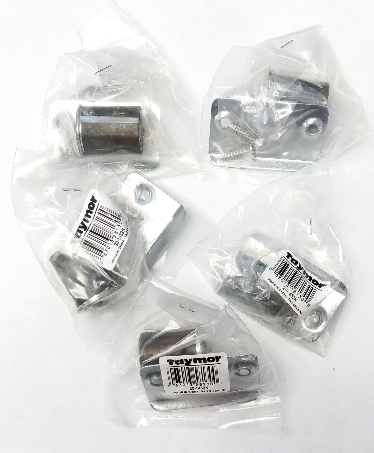 Taymor 20-1432N Nickel Drive-In Adjustable Jumbo Bullet Catch (5 Pieces)