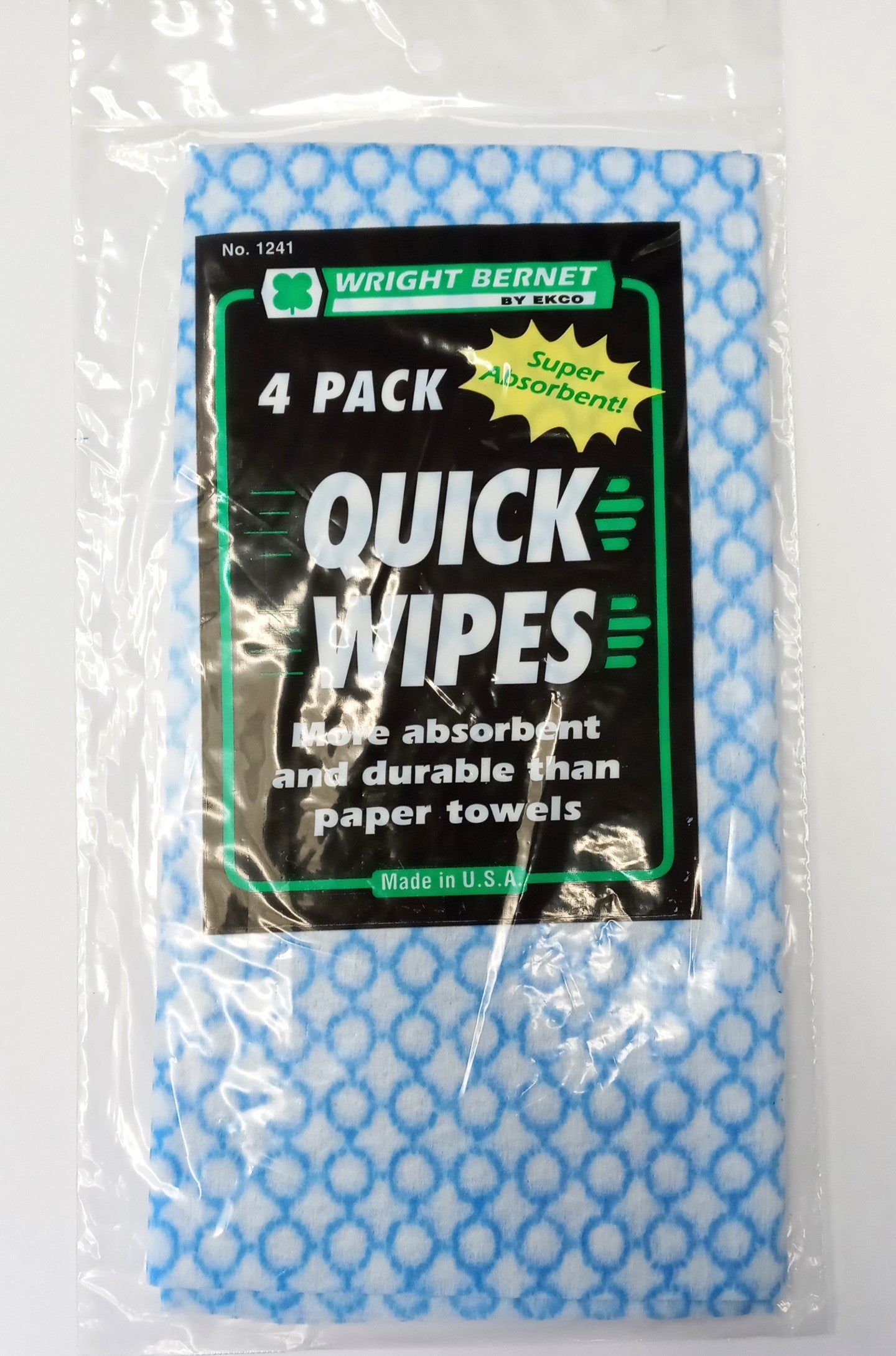 Wright Bernet 1241 13"x18" Super Absorbent Quick Wipes, USA Made