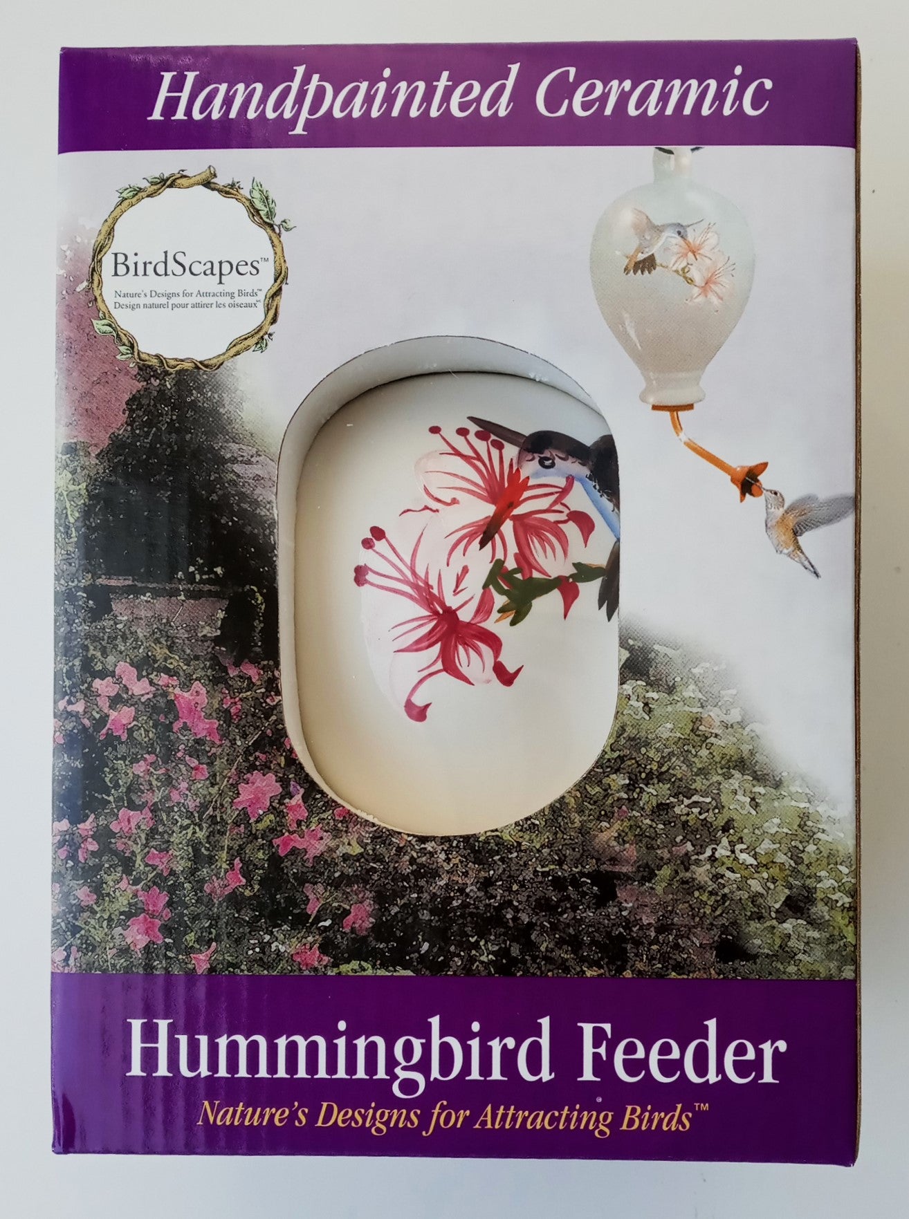 Birdscapes 272 Hand-painted Ceramic Hummingbird Feeder