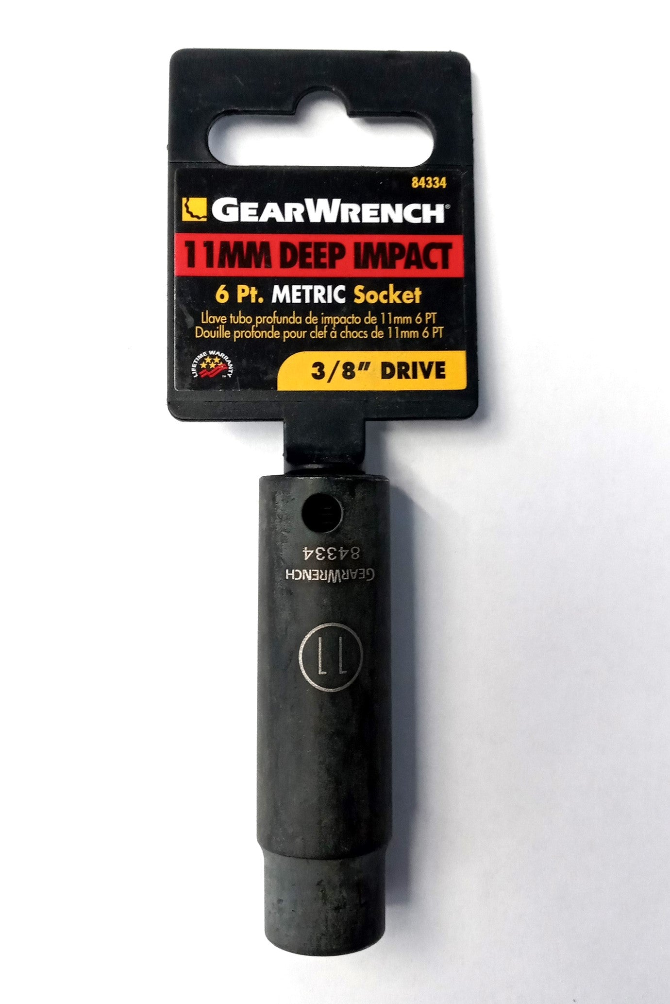 GearWrench 84334 3/8" Drive 11mm 6 Point Deep Impact Socket