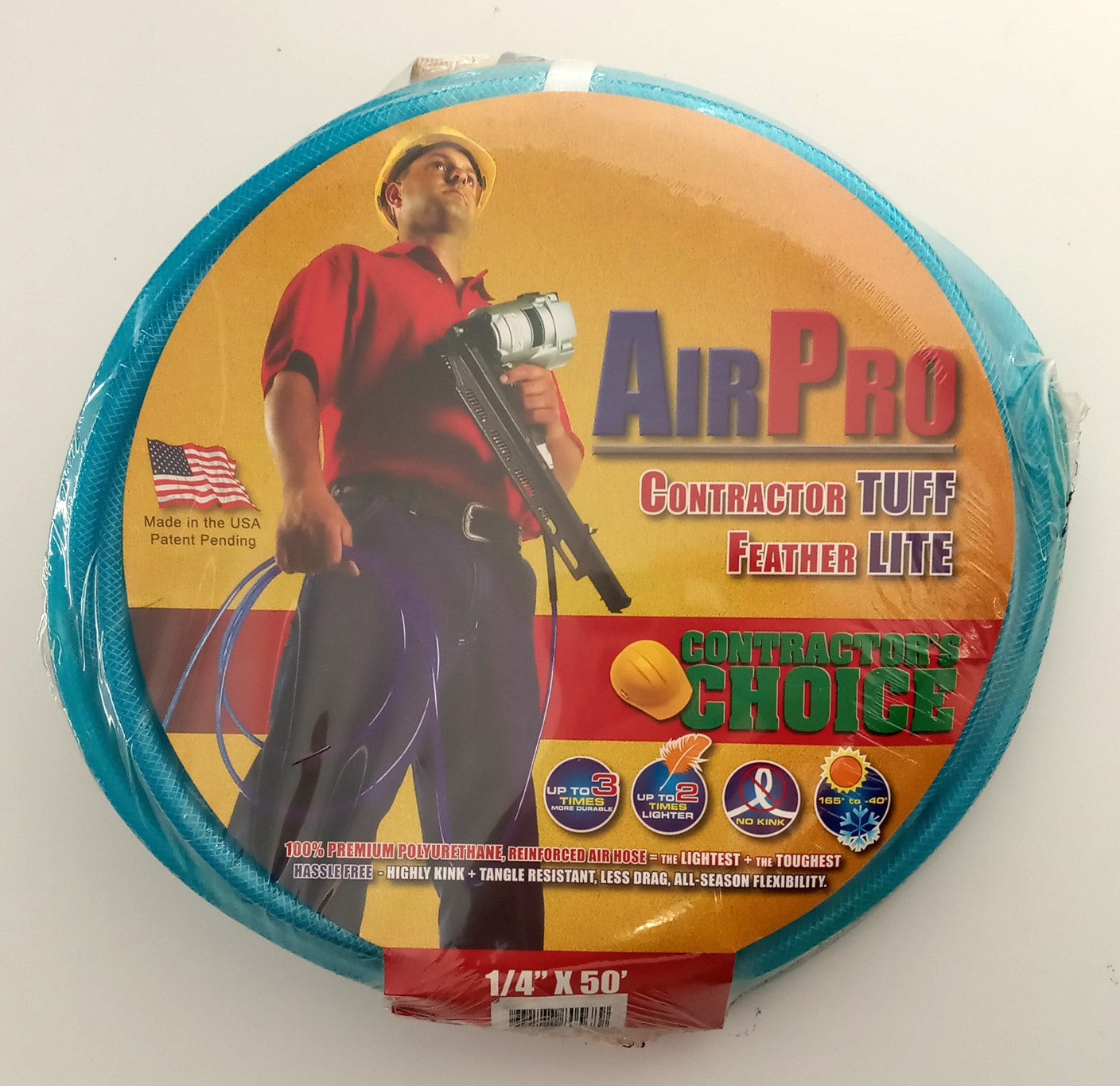 Contractors Choice Polyurethane Air Hose 1/4" x 50' USA