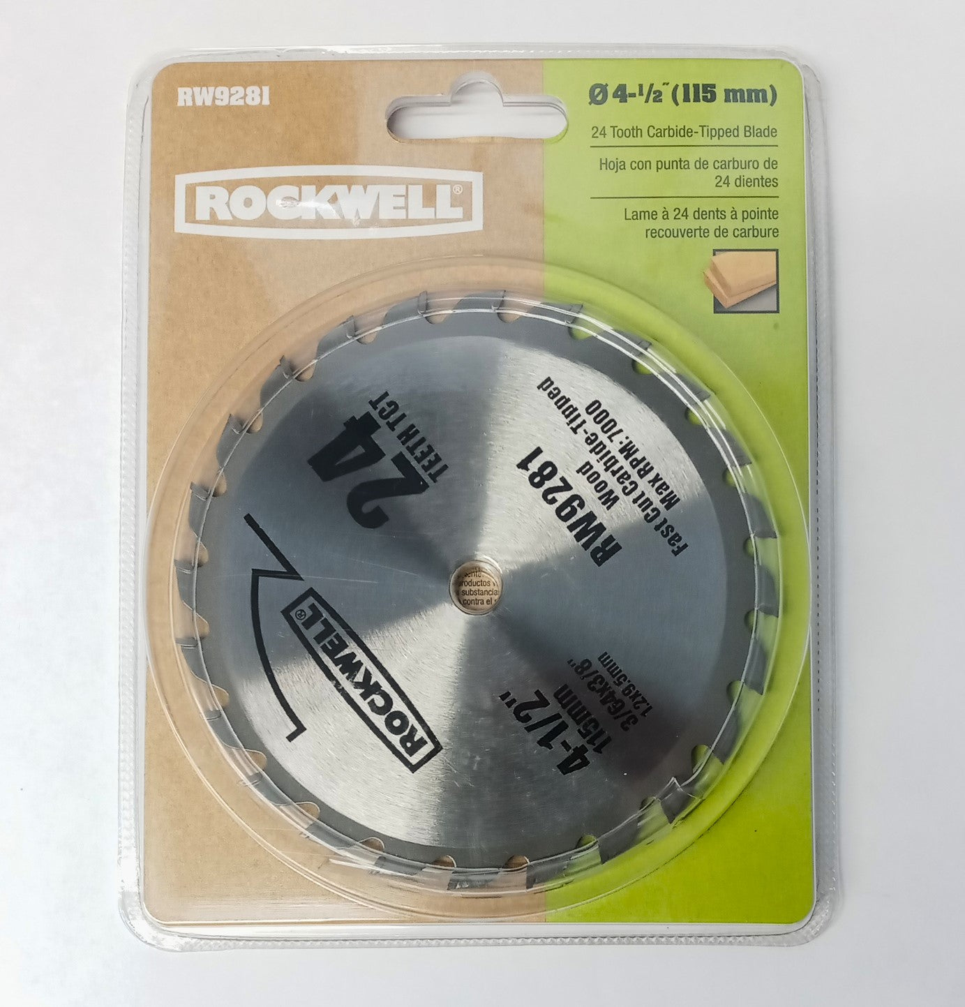 Rockwell RW9281 4-1/2” x 24 Tooth Carbide-Tipped Saw Blade