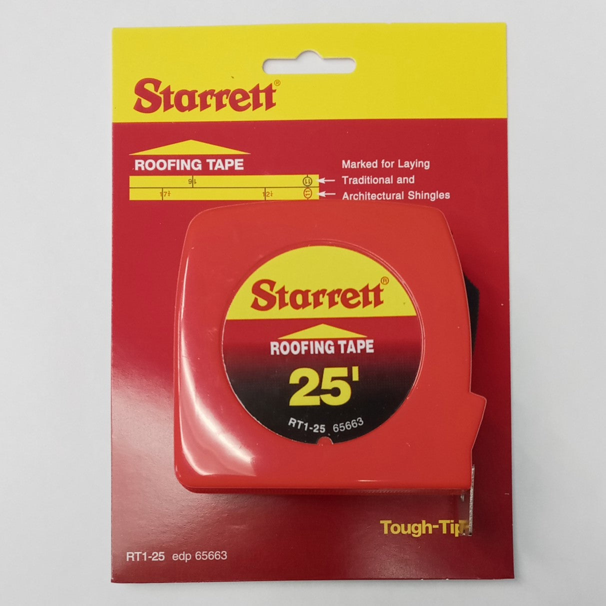 Starrett RT1-25 Roofing Tape 1" x 25' For Traditional & Architectural Shingles