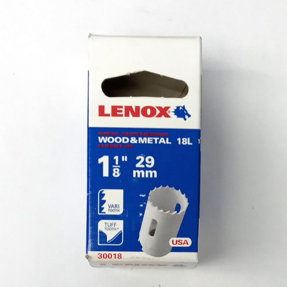 LENOX 30018 Hole Saw 1 1/8 Inch Bi Metal Speed Slot USA