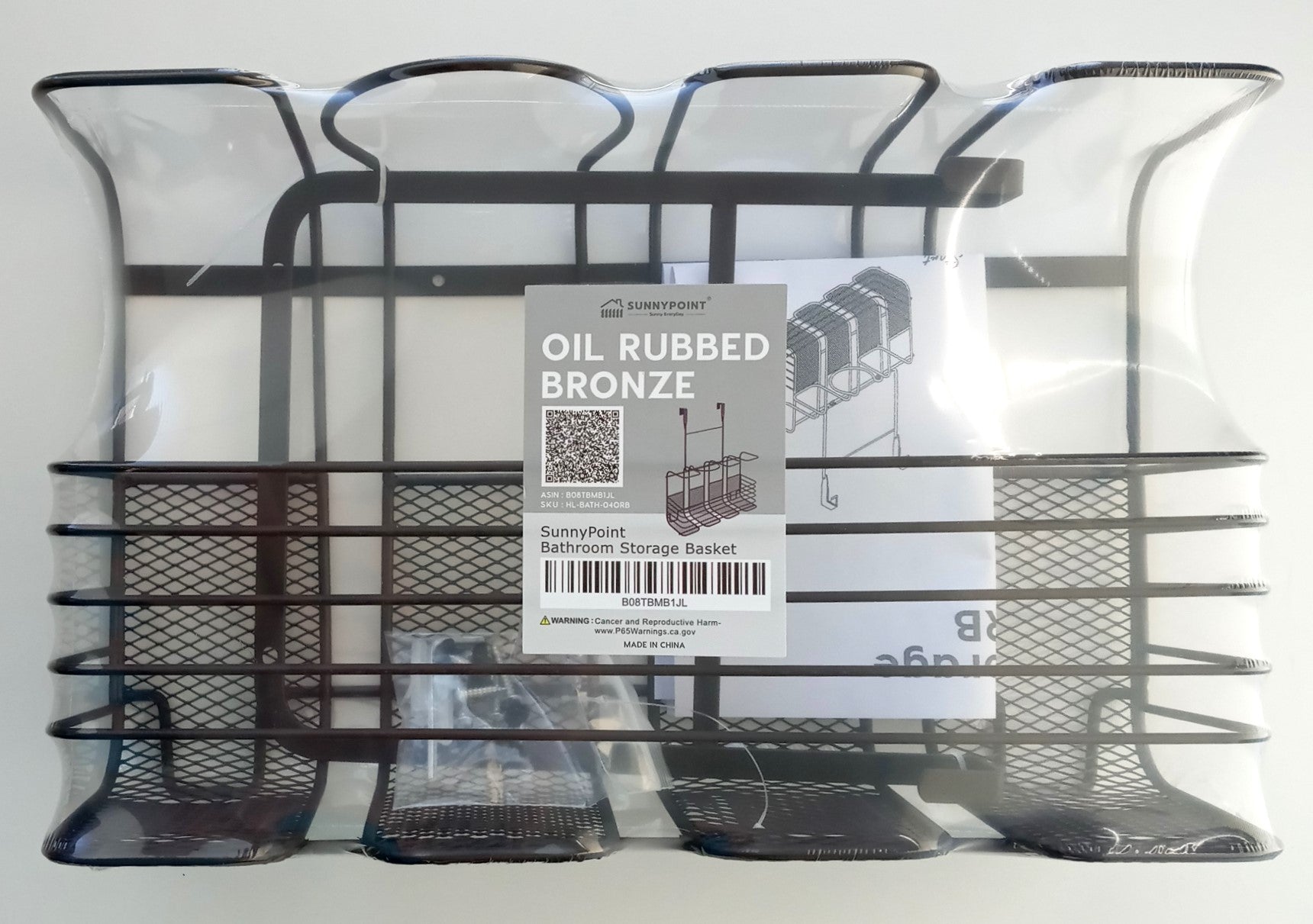 SunnyPoint 4-Basket Door Hanging Bathroom Storage HL-BATH-04ORB