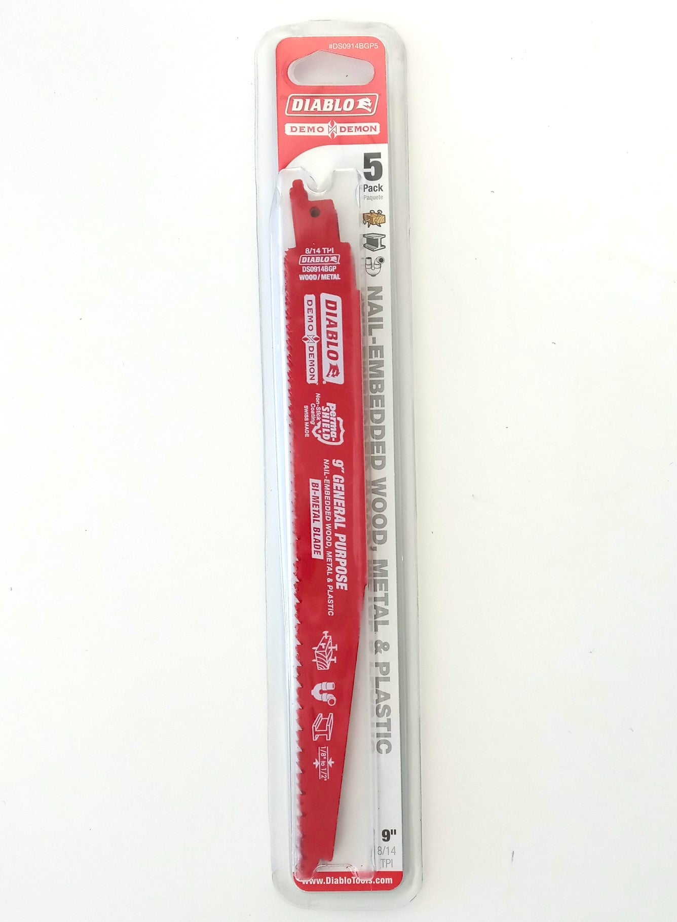 Diablo DS0914BGP5 9" 8/14 TPI General Purpose Saw Blade Pack of 5 Switzerland