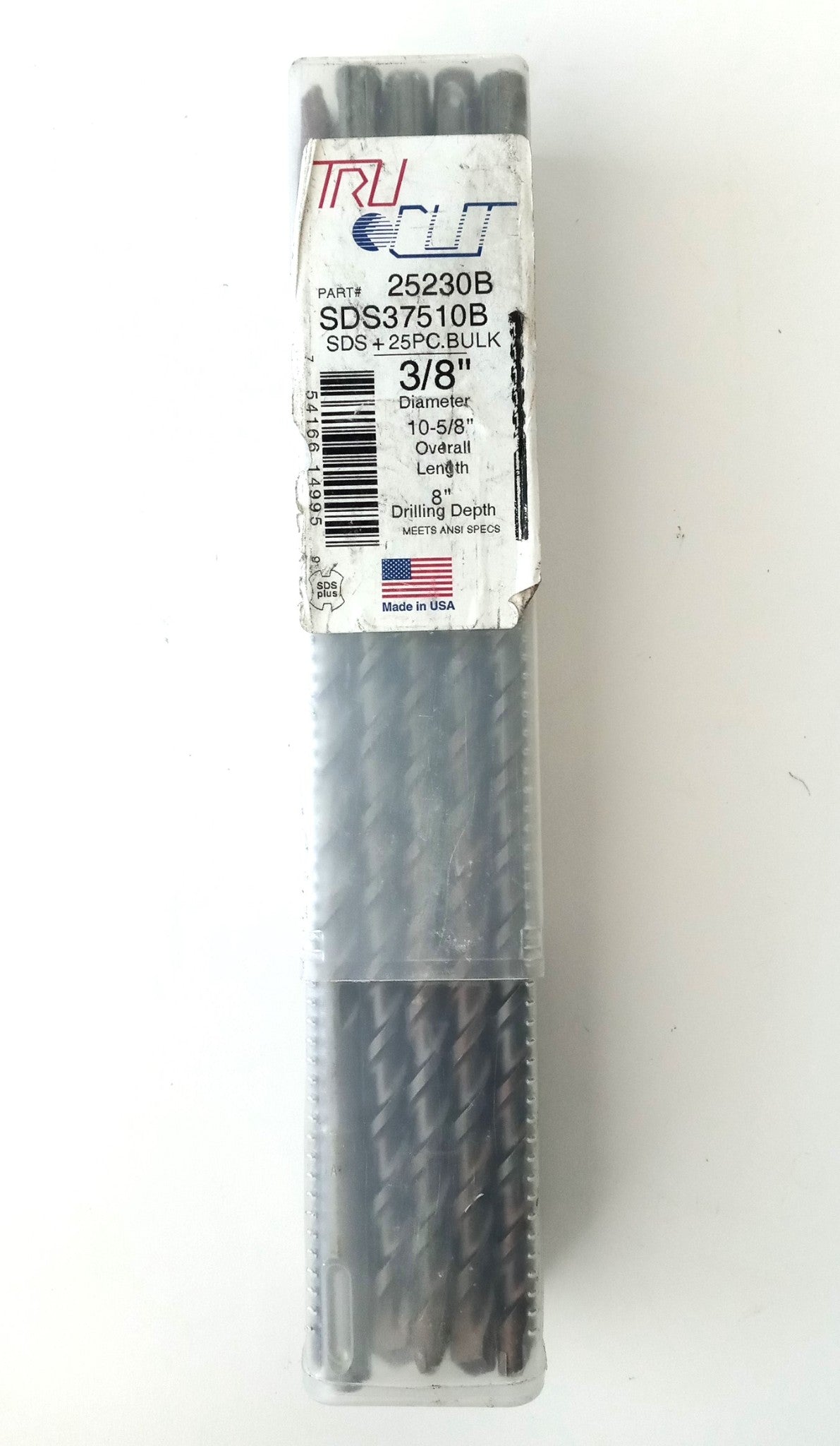 TruCut 25230B 25pcs SDS+ 3/8" x 8" Hammer Drill Bits USA