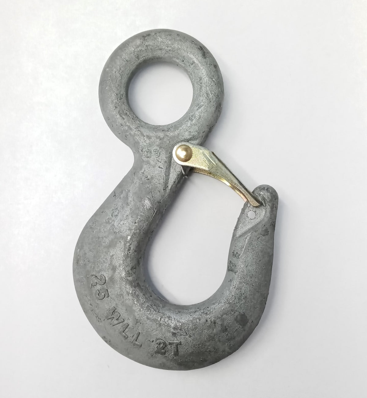 Campbell #25 2 Ton Eye Hoist Hook With Latch Drop Forged Galvanized USA 3914535I
