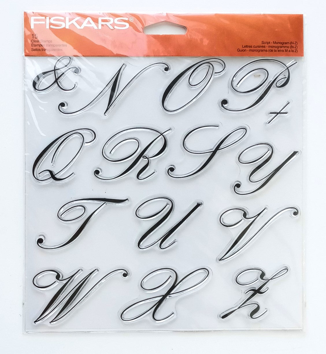 Fiskars 146760-1001 Clear Stamps Script Monogram (N-Z)