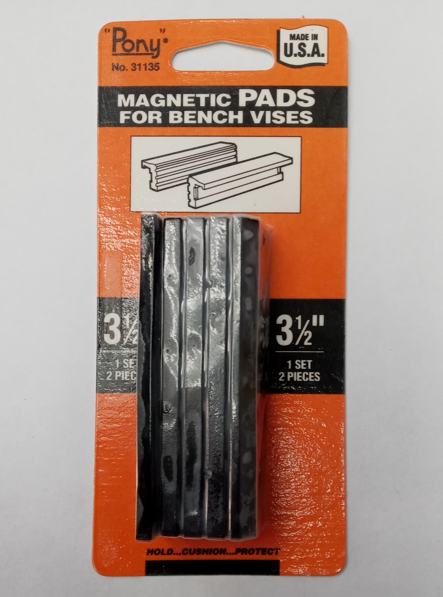 Pony Adjustable 31135 3-1/2" Magnetic Bench Vise Pads 1pr USA