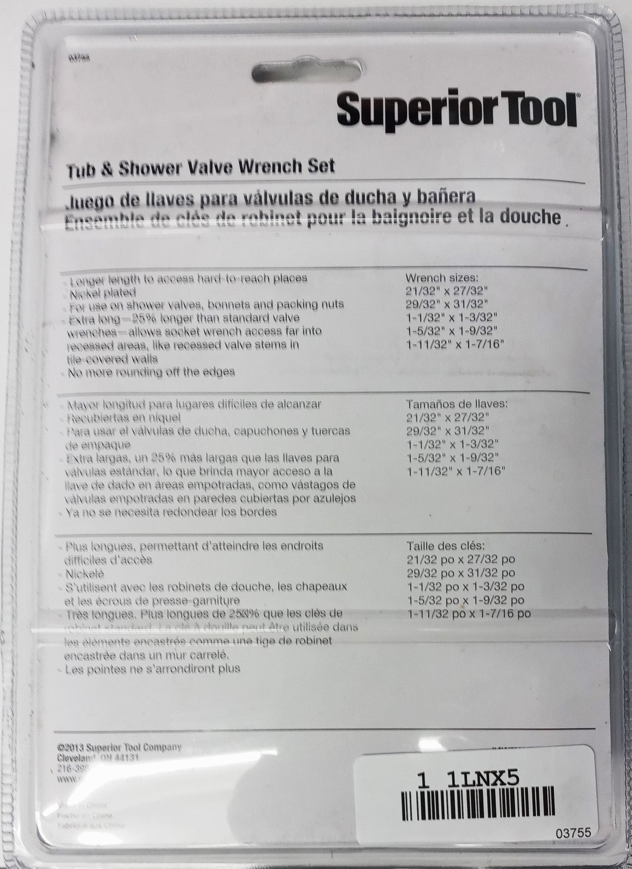 Superior Tool 03755 Socket Wrenches-6 Piece Wrench Set with Turner Bar