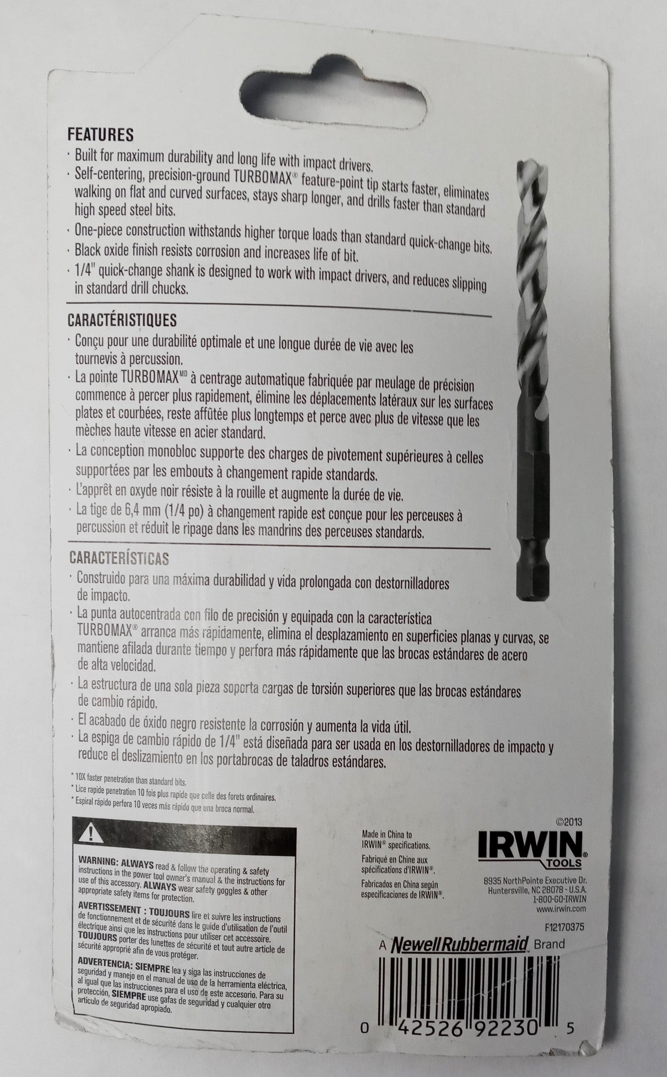 IRWIN 1881279 5pc Impact Ready Drill Bit Set