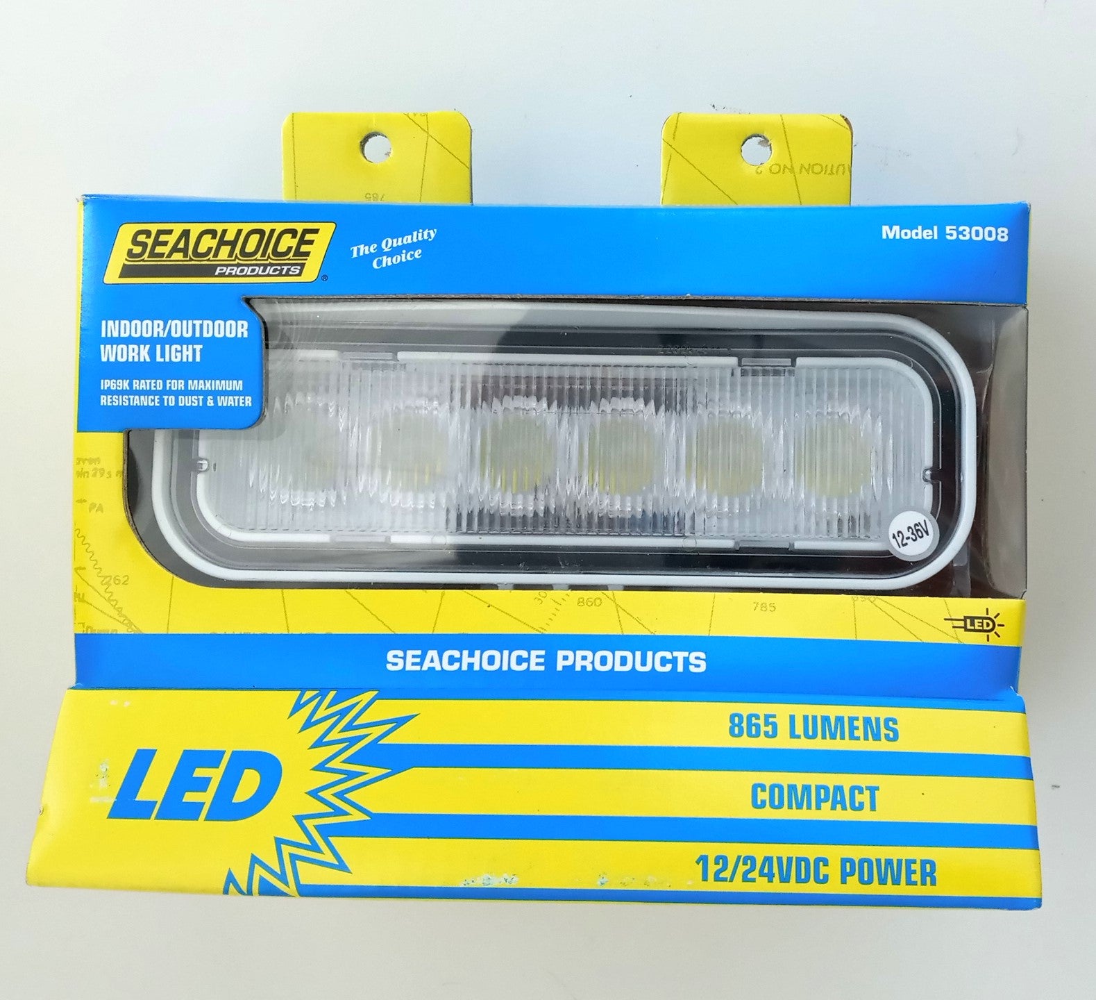 Seachoice 53008 LED Flood Beam Rectangular Work Light, 12/24V, White Housing