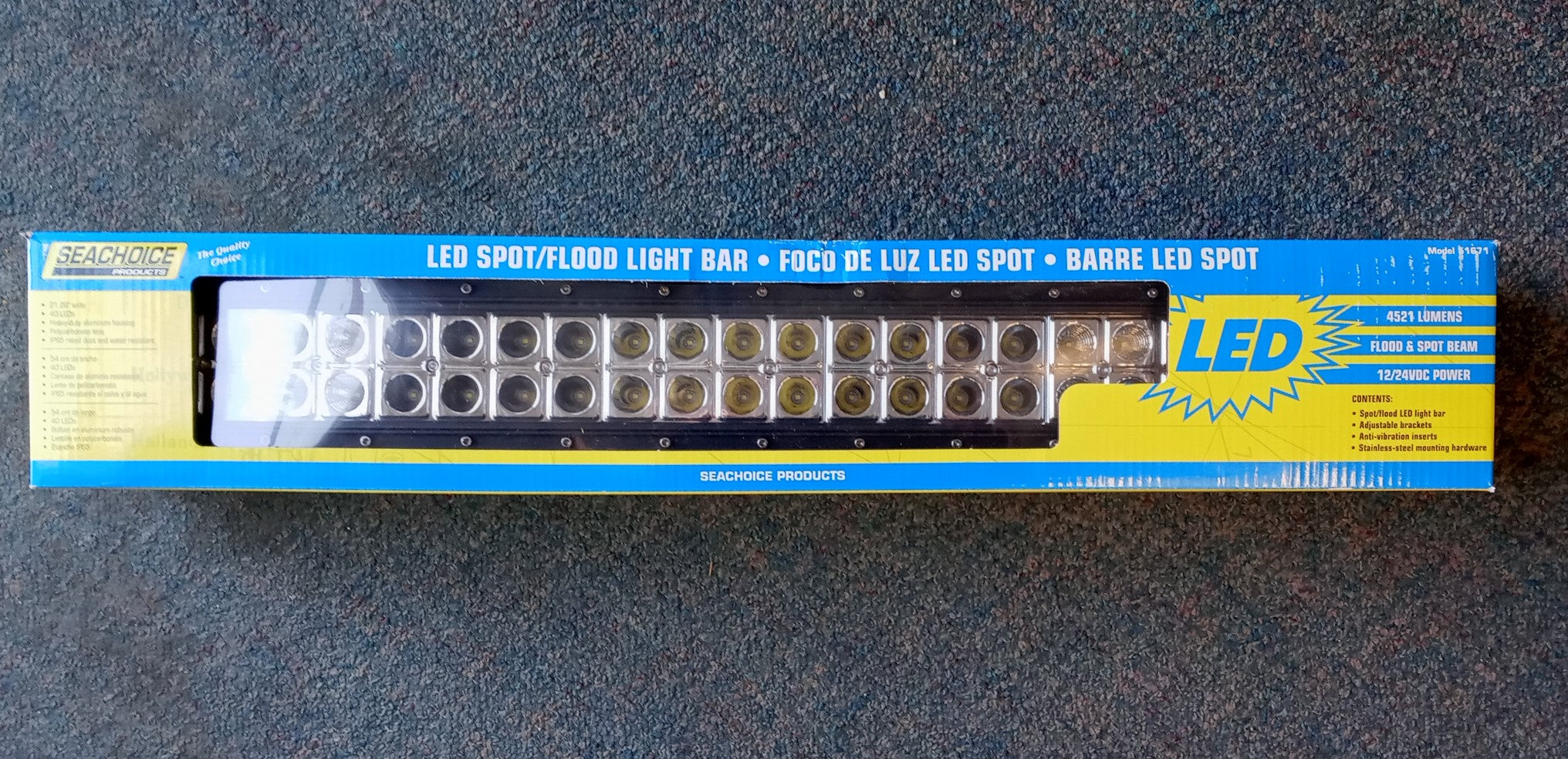 Seachoice 51671 22 Inch LED Spot/Flood Light Bar, 40 LEDs - Black Housing