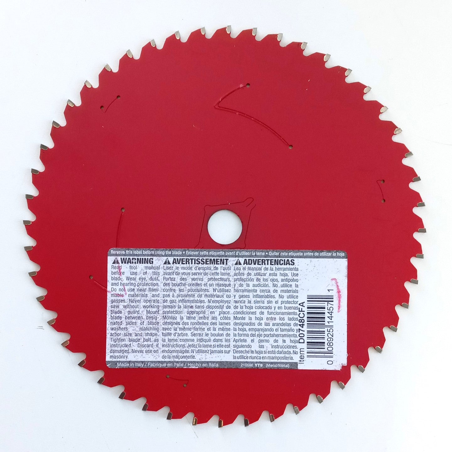 Diablo D0748CF 7-1/4"x 48T Steel Demon Metal Cutting Circular Saw Blade Italy #54