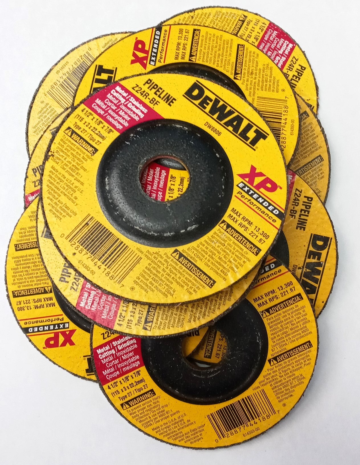 Dewalt DW8806 4-1/2" x 1/8" x 7/8" Grinding Wheels USA 10pcs