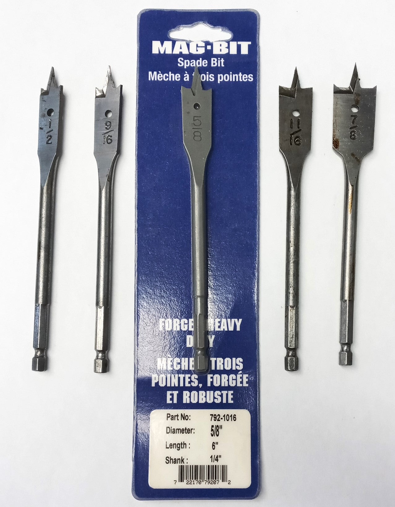 Mag-Bit 792-1016 5pc Spade Bit Set 1/2"-7/8" #14