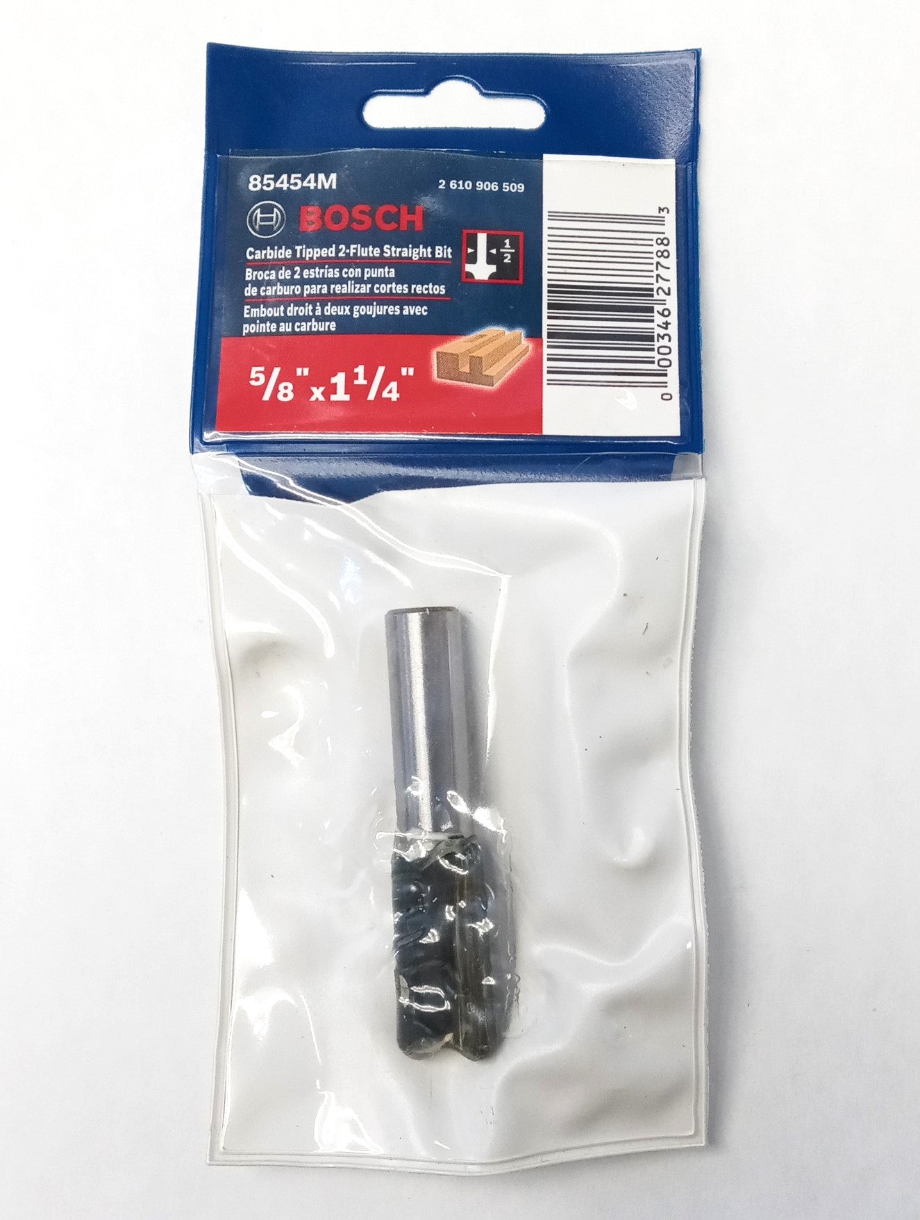 Bosch 85454M Carbide Tipped 2-Flute Straight Router Bit 5/8" x 1-1/4"