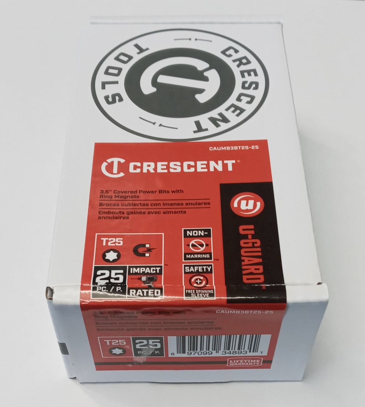 Crescent CAUMB3BT25-25 #2 x 3-1/2" T25 u-GUARD Covered Impact Power Bit 25pc