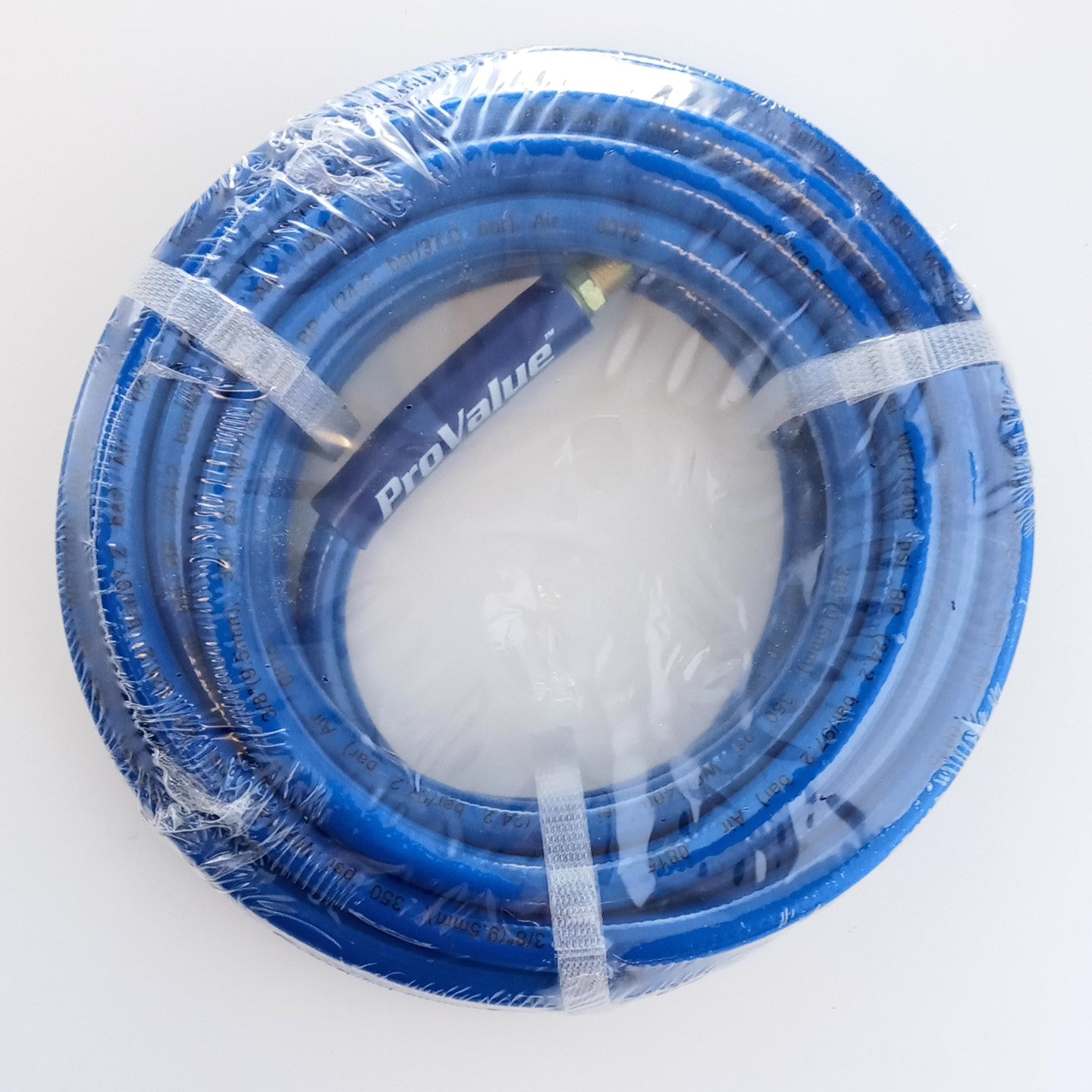 Pro Value HWF3825BL2-N 3/8" x 25 Foot Blue PVC Air Hose 1/4" Ends 350PSI Working