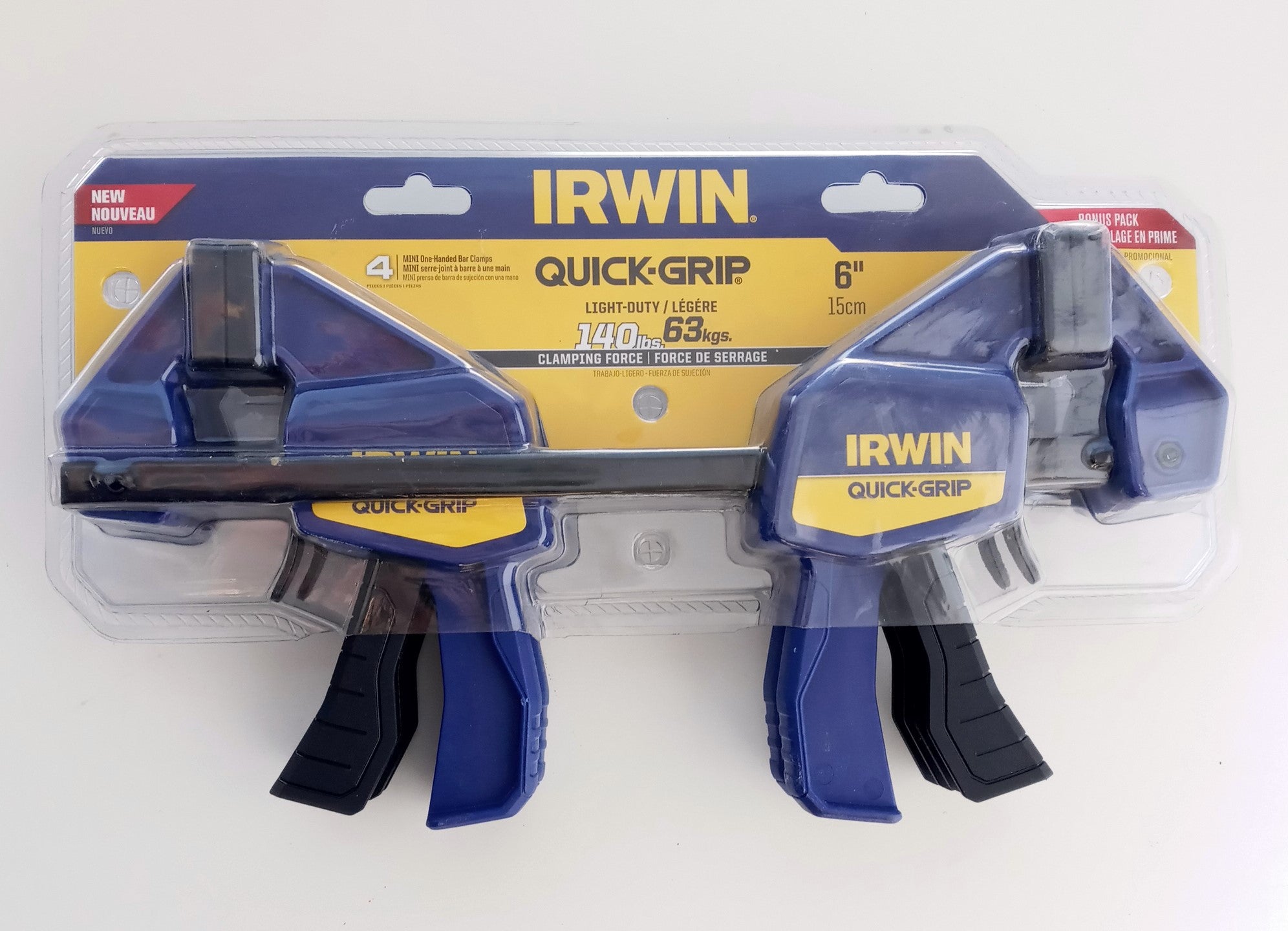 IRWIN QUICK-GRIP 150236 One-Handed Mini Bar Clamp 4 Pack, 6"