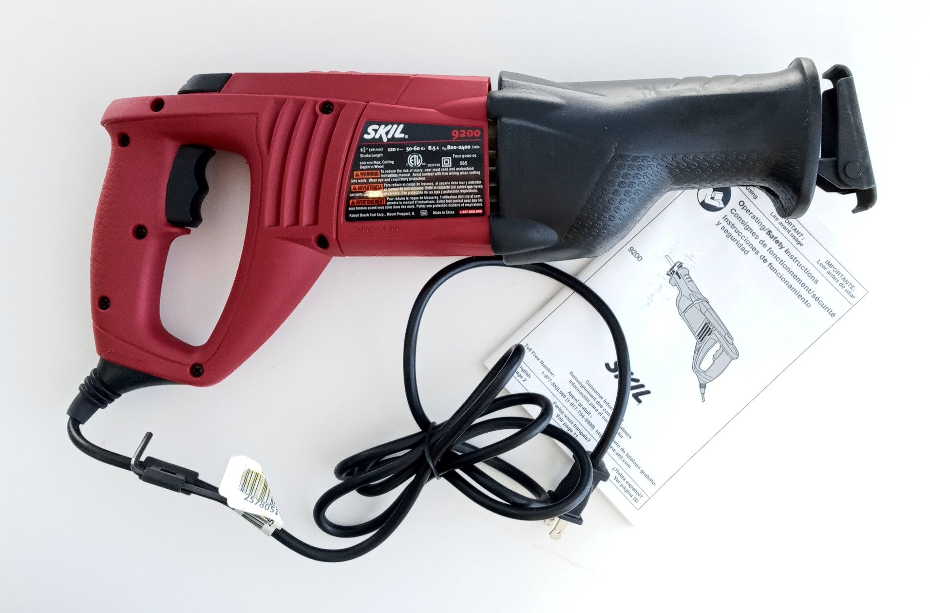 SKIL 9200-02-RT 8.5 Amp Variable Speed Reciprocating Saw