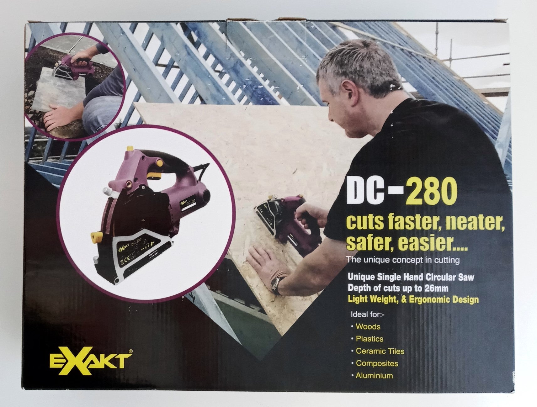 Exakt DC280 Hand Held Circular Saw Tile Wood Cutter Metal Plastic Aluminum