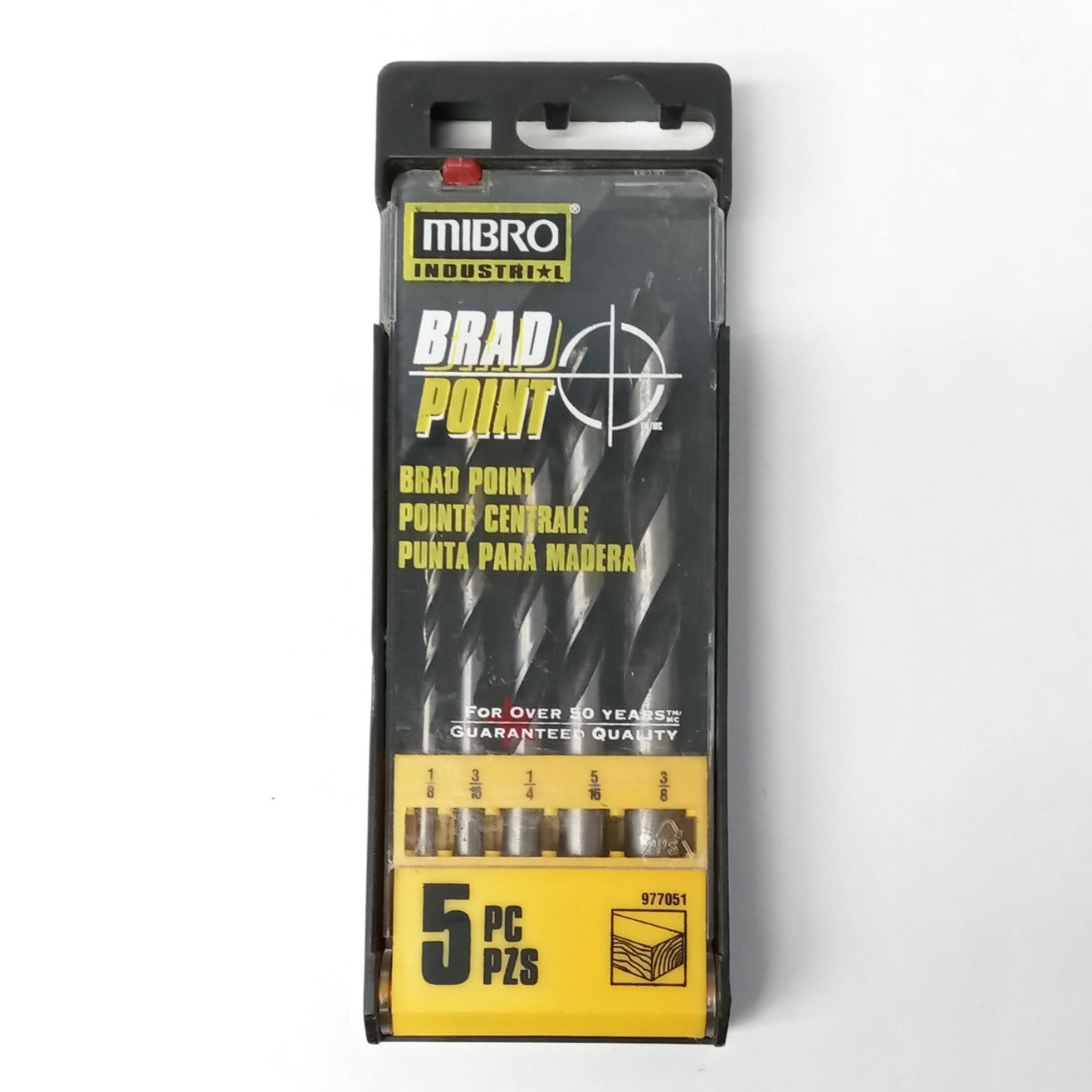 Mibro 977051 5-Piece 1/8" to 3/8" Brad Point Bit Set