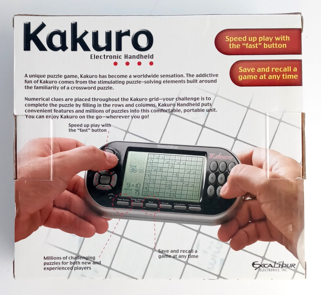 Excalibur 486 Kakuro Handheld Electronic Crossword