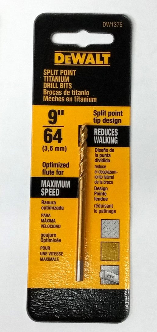 Dewalt Titanium Split Point 9/64" Drill Bit DW1375