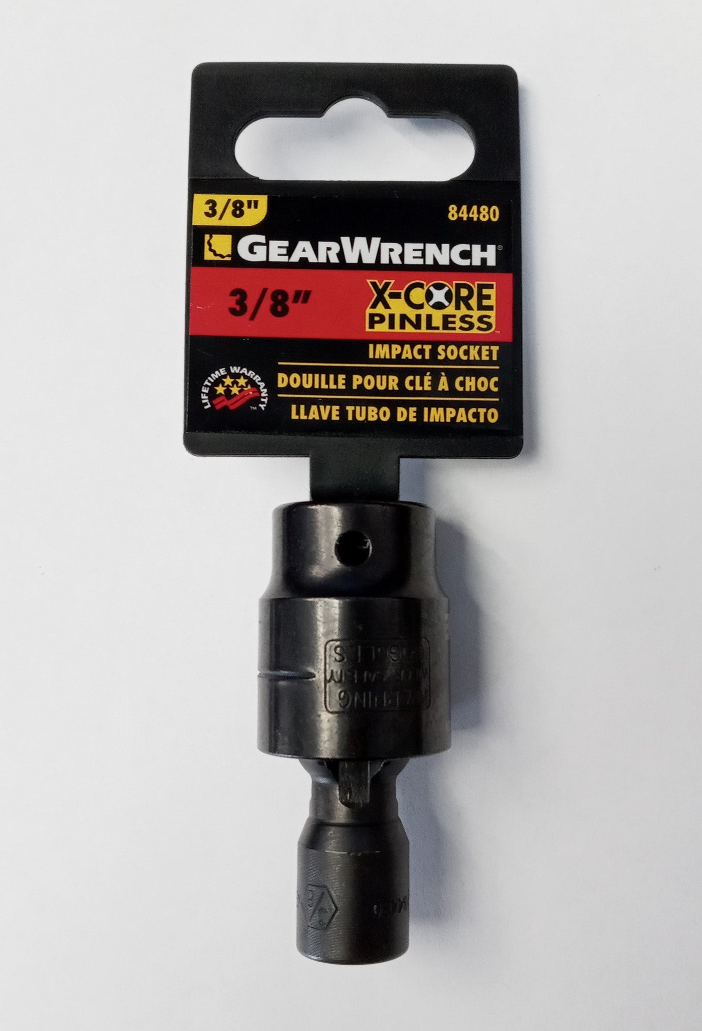GearWrench 84480 X-Core 3/8" Drive 3/8" 6-Pt Pinless Impact Uni. Joint Socket