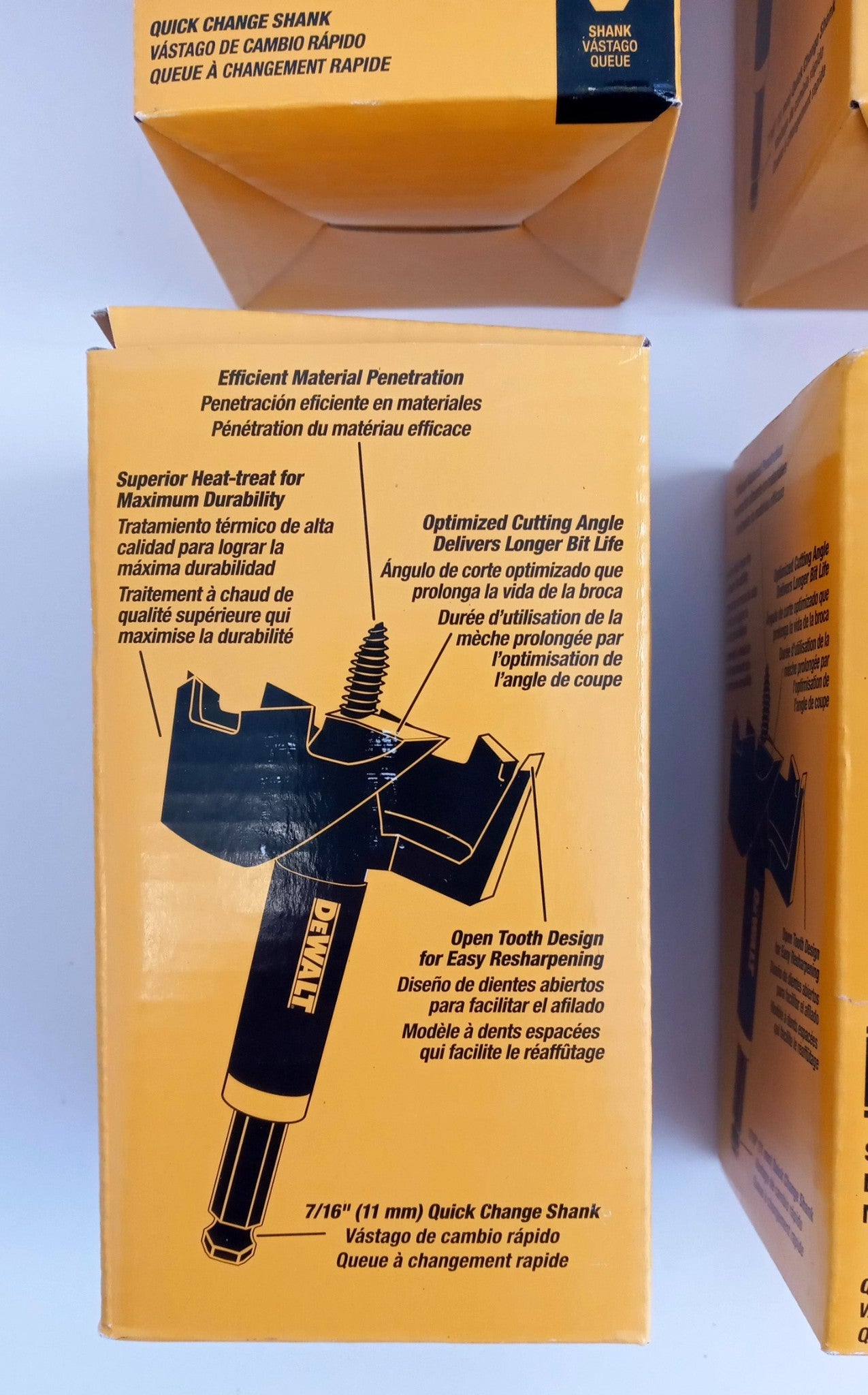 Dewalt DMSELF7-P 8pc Self Feed Wood Drill Bit Merchandiser