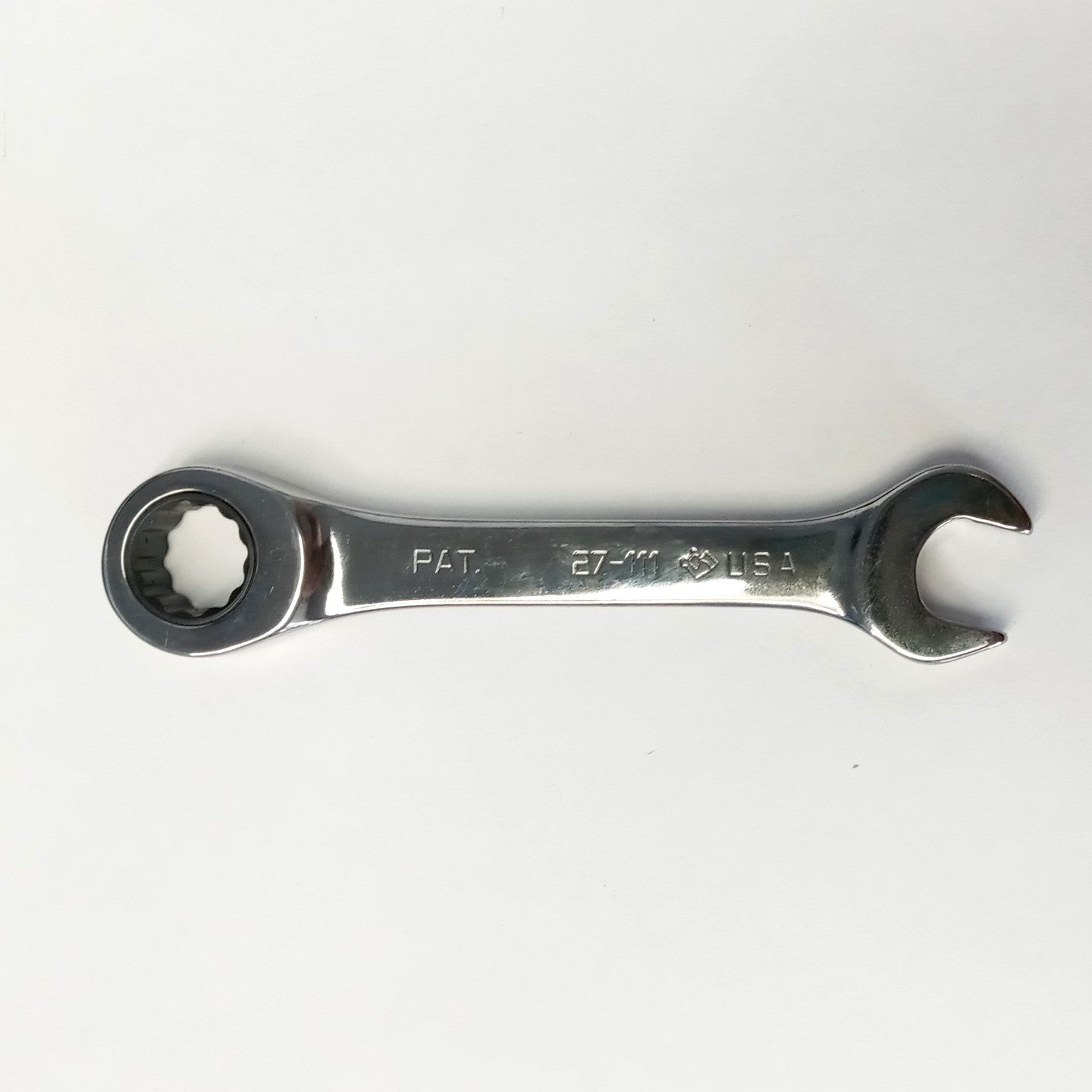Armstrong 27-111 7/16" 12 Point Full Polish Stubby Ratcheting Wrench USA