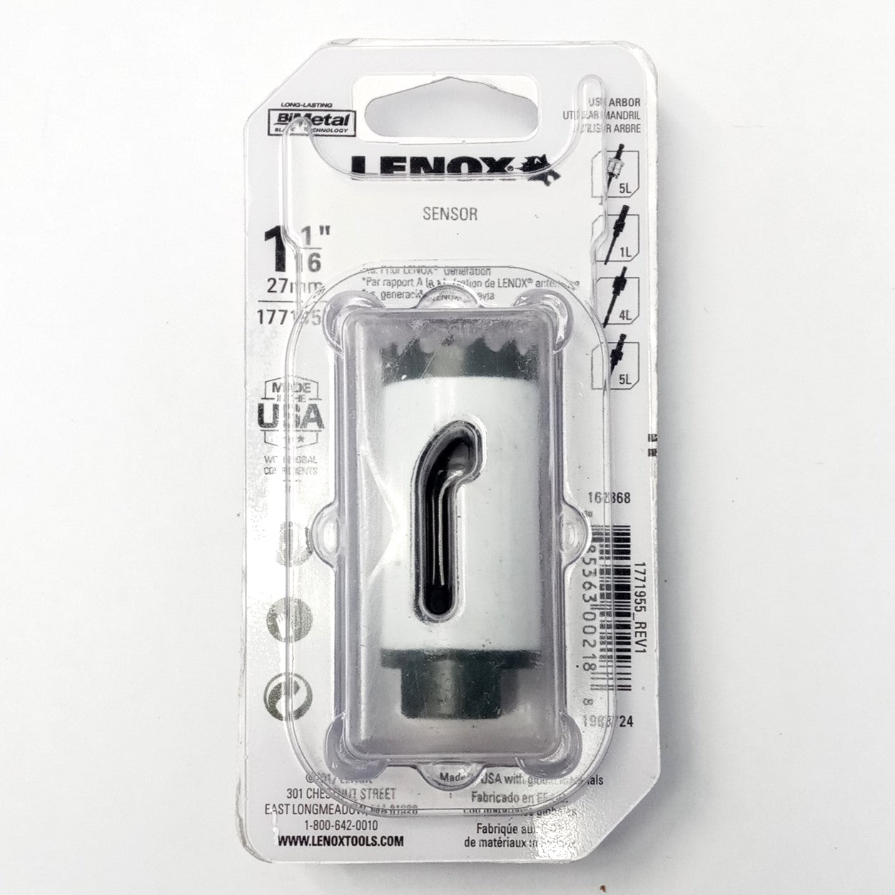 Lenox 1771955 Bi-Metal Hole Saw 1-1/16" USA